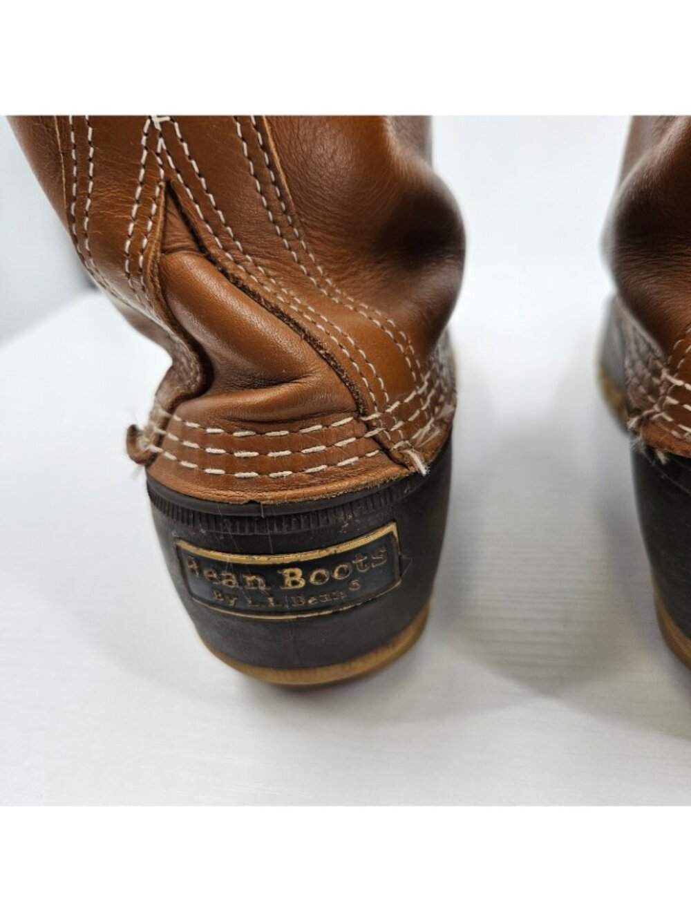 L.L.Bean Bean Boots 8M Brown Leather Duck Boots 175064 Made in USA Maine - Picture 5 of 7